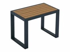 MYLIA Salones De Jardín|Salón de jardín modular de aluminio - Gris antracita con cojines beige - NOLLAY de