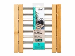 Salvamanteles Extensible de Bambú y Acero Inoxidable 35cm^5five Clearance