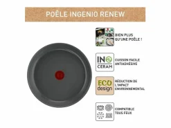 Sartén Ingenio Renew 28 cm, cerámica antiadherente, inducción, mango desmontable, fabricada en Francia^Tefal Online