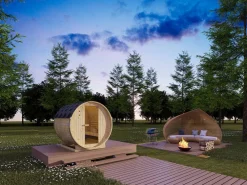 Sauna de exterior 4 plazas, Ancho 185 x Prof. 180 x Alt. 190 cm, ISOKYRO^VOGUE SAUNA Outlet