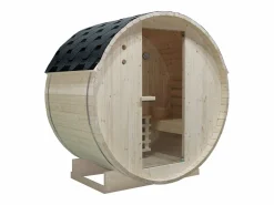 VOGUE SAUNA Sauna de exterior 2 plazas, Ancho 185 x Prof. 120 x Alt. 190 cm, ISOKYRO Color natural claro Best