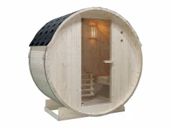 VOGUE SAUNA Sauna de exterior 2 plazas, Ancho 185 x Prof. 120 x Alt. 190 cm, ISOKYRO Color natural claro Best