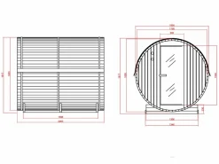 VOGUE SAUNA Sauna De Exterior|Sauna de exterior de 6 plazas, Ancho 185 x Prof. 220 x Alt. 190 cm, ISOKYRO
