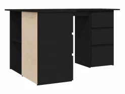 Garden Furniture Savukoski Escritorio de esquina madera contrachapada 145x100x76 cm Negro Sale