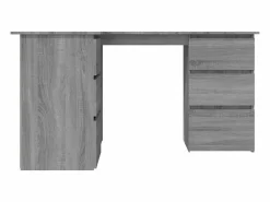 Garden Furniture Savukoski Escritorio de esquina contrachapada Sonoma 145x100x76 cm Gris Best
