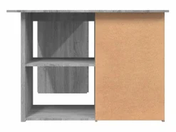 Garden Furniture Savukoski Escritorio de esquina contrachapada Sonoma 145x100x76 cm Gris Best