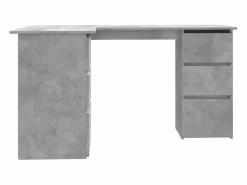 Garden Furniture Savukoski Escritorio de esquina contrachapada hormigón 145x100x76 cm Gris Best