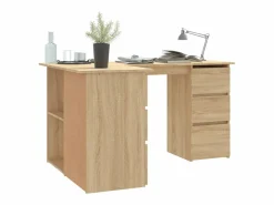 Savukoski Escritorio de esquina contrachapada color roble 145x100x76cm^Garden Furniture Clearance