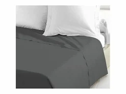 Sábana Encimera 100% algodón 240 x 300 cm gris oscuro^ Clearance