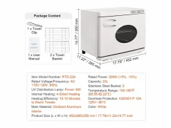Secador de Toallas Térmico SucceBuy de 23 L con 2 Soportes de Acero Inoxidable, Contener de 50 a 60 Toallas Blanco New