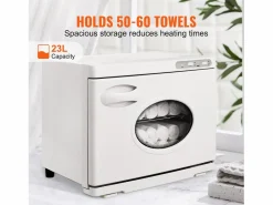 Secador de Toallas Térmico SucceBuy de 23 L con 2 Soportes de Acero Inoxidable, Contener de 50 a 60 Toallas Blanco New