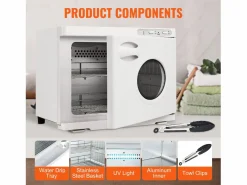 Secador de Toallas Térmico SucceBuy de 23 L con 2 Soportes de Acero Inoxidable, Contener de 50 a 60 Toallas Blanco New