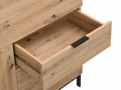 Vente-unique Escritorio Secreter|Secreter con 2 puertas y 3 cajones en MDF y metal, color natural - ERWIN