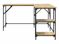 Garden Furniture Selma Escritorio madera de ingeniería roble Sonoma 139x139x75 cm Marru00f3n