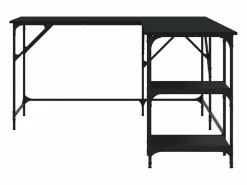 Garden Furniture Selma Escritorio madera de ingeniería 139x139x75 cm Negro New