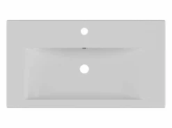 Semiempotrado de lavabo de cerámica blanca, L71.5 cm, YASMAC^Shower & Design Clearance