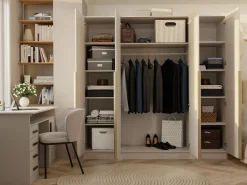 SENSO - Armario cachemire – 4 puertas – 200×200 cm – Tiradores dorados – Dormitorio^TOPESHOP Sale