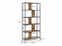 Vicco Separador de ambientes madera antigua 80x30x180 fyrk Marru00f3n Best