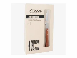 Set 6 Pzas. Cuchillo chuletero madera de haya comprimida filo perlado 110 mm^ARCOS Online