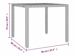 Clicnbuy Set comedor de jardín 3 piezas con cojines ratán sintético Gris Discount