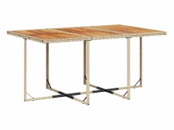 Clicnbuy Set comedor de jardín 7 piezas con cojines ratán sintético Beige Outlet