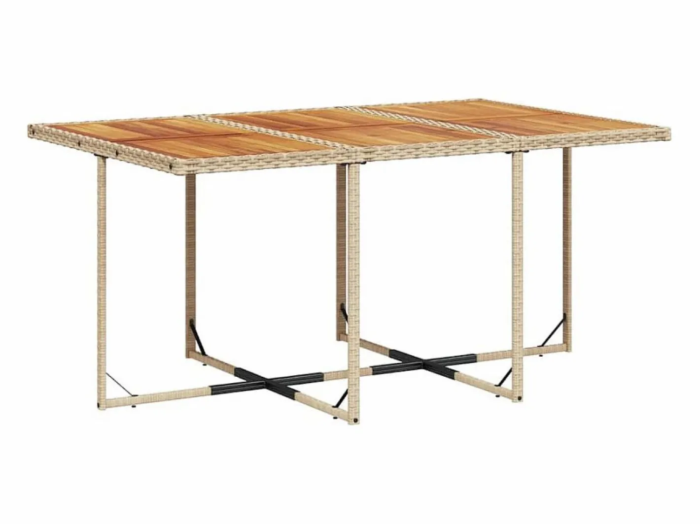 Clicnbuy Set comedor de jardín 7 piezas con cojines ratán sintético Beige Outlet