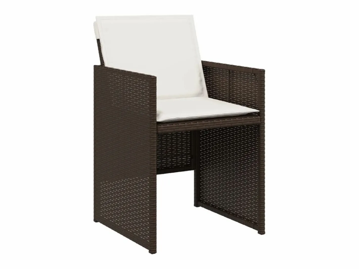 vidaxl Set comedor de jardín 5 piezas y cojines ratán sintético marrón Marru00f3n