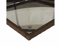 vidaxl Set comedor de jardín 5 piezas y cojines ratán sintético marrón Marru00f3n