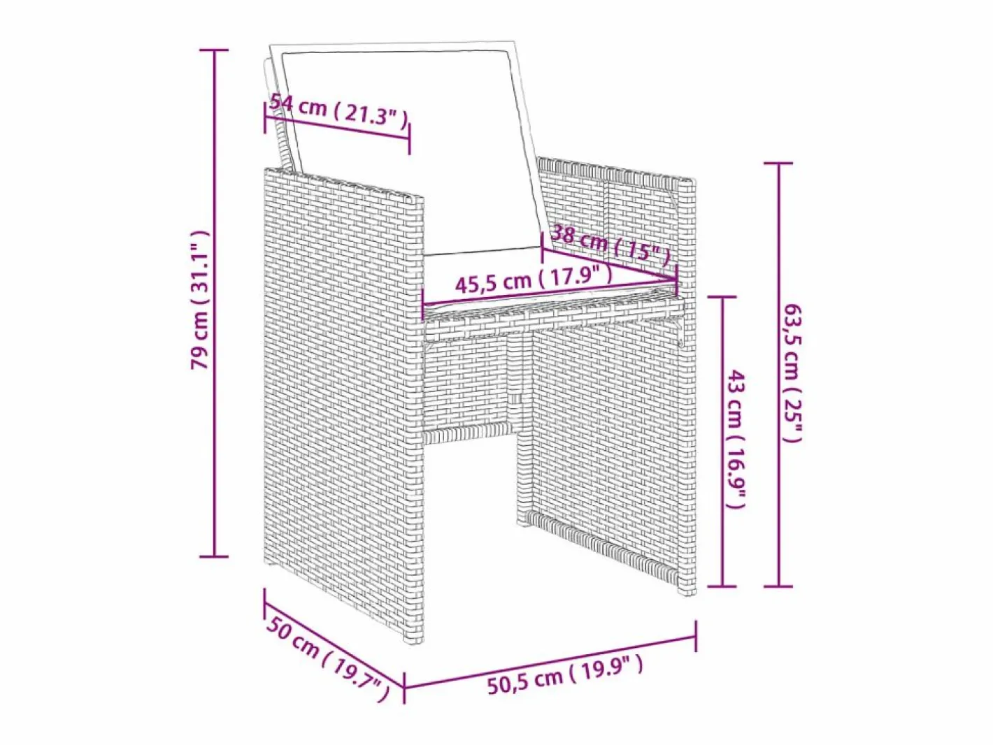 vidaxl Set comedor de jardín 5 piezas y cojines ratán sintético marrón Marru00f3n