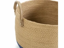 VS Venta-stock Set de 3 cestas Tecla de fibra natural con asas, /natural Azul Sale