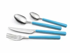 Cubierto|Set de 24 cubiertos Tonic Pradel mango remachado acero inoxidable azul