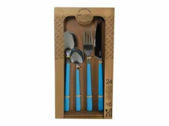Cubierto|Set de 24 cubiertos Tonic Pradel mango remachado acero inoxidable azul