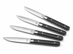 Amefa Cubierto|Set de 4 cuchillos para carne Fusion Noir - Hoja lisa y mango de ABS - 22 cm