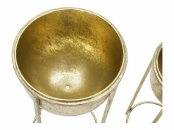 Set de 2 maceteros metálicos s Lumai para plantas Dorado Best
