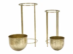 Set de 2 maceteros metálicos s Lumai para plantas Dorado Best
