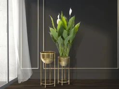 Set de 2 maceteros metálicos s Lumai para plantas Dorado Best