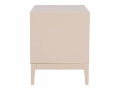 Miliboo Mesita De Noche|Set de 2 mesillas de noche rosa y metal dorado con almacenaje GIANA