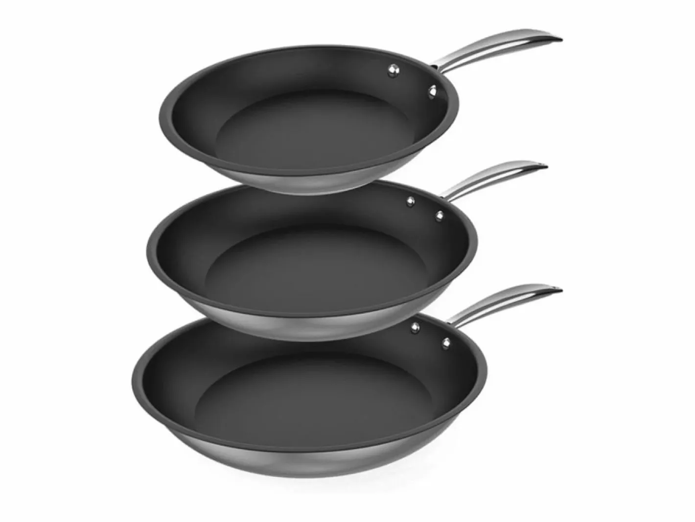 Material Y Utensilios De Cocina|Set de 3 sartenes Cecotec Polka Classy 20-24-28 Bucket Steel acero inoxidable Ø20/Ø24/Ø28 cm