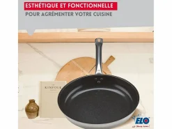 Elo Material Y Utensilios De Cocina|Set de 3 Sartenes de Acero Inoxidable 18/10 DUR® sin PFAS Ø24-28-32 cm con Tapas de Vidrio – Todos los Fuegos, Inducción, Fondo Capsulado Eco