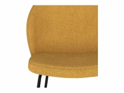 Set de 2 sillas amarillas en tejido bouclé con patas de metal - Groom^Rendez-Vous Déco Outlet