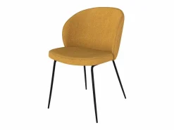 Set de 2 sillas amarillas en tejido bouclé con patas de metal - Groom^Rendez-Vous Déco Outlet