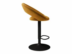 Rendez-Vous Déco Muebles De Bar|Taburete Alto|Set de 2 sillas de bar en metal negro y terciopelo curry 61/76,5 cm - Cloclo