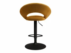 Rendez-Vous Déco Muebles De Bar|Taburete Alto|Set de 2 sillas de bar en metal negro y terciopelo curry 61/76,5 cm - Cloclo