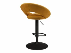 Rendez-Vous Déco Muebles De Bar|Taburete Alto|Set de 2 sillas de bar en metal negro y terciopelo curry 61/76,5 cm - Cloclo