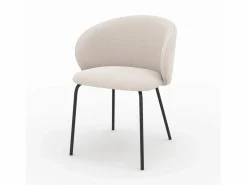 Set de 2 sillas Victoria en tela y patas de metal negro - Victoria^Rendez-Vous Déco