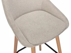 Set de 2 taburetes de bar de tela texturizada y haya - - MASURIE^Vente-unique Best