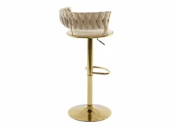 Set de 2 taburetes de bar de terciopelo y metal dorado - Altura ajustable - - LOMYA^Vente-unique Best
