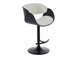 Set de 2 taburetes de bar de Respaldo - Altura Ajustable - Blanco y Negro - JELSA^Vente-unique Sale