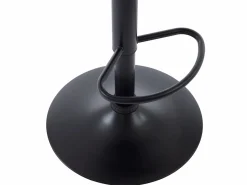 Vente-unique Muebles De Bar|Taburete Alto|Set de 2 taburetes de bar de bouclette de tela y metal - Blanco y Negro - MONTENEGRO