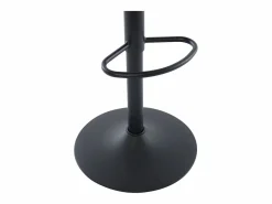 Vente-unique Set de 2 taburetes de bar de tela texturizada y metal - Altura ajustable - - LARANZA Crema